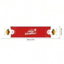 1入組聖誕桌旗,設有多種圖案選擇,裝飾性創意印花桌布桌旗,適用於聖誕假期家居廚房裝飾 - 聖誕老公公 - 查看 4