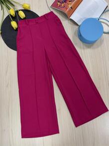 Women Pants - 玫紅色 - 查看 1