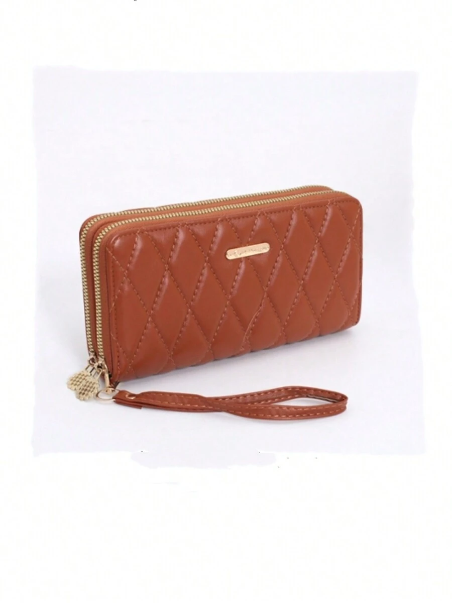 Limoges Long Wallet With Large Double Zipper - Brown - View 1