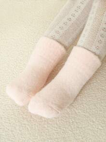 5pairs/pack Children's Thickened Solid Color Mid-calf Socks - Multicolor - View 3