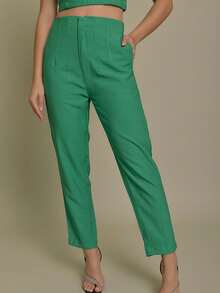 Women Pants - 綠色 - 查看 3