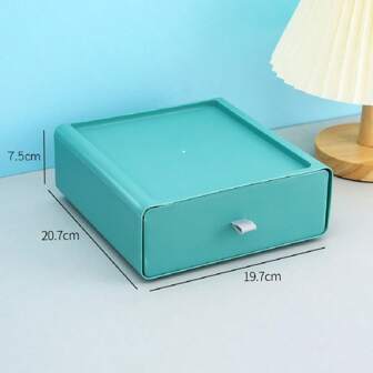 1pc Modern And Elegant Portable Cosmetic Storage Box With Drawer, Can Be Used As Stationery Organizer, Home And Travel Use