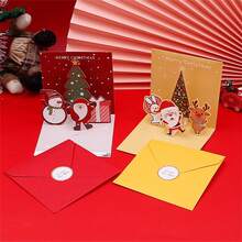 6pcs 3d Christmas Greeting Cards, Creative Holiday Card Set With Peaceful Message And Gift Fold Cards, For Xmas - Multicolor - View 11