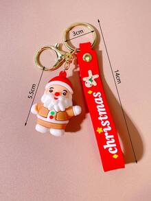 1 Miếng Ông già Noel Giáng sinh Móc chìa khóa Vật rủ xuống Silicone mềm Vòng chìa khóa Vật trang trí Qủa tặng Đối với Lễ hội Lễ ăn mừng - Vàng - Xem 2