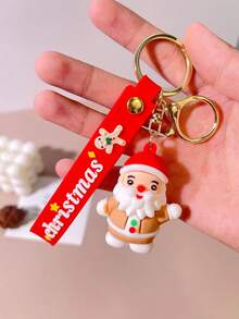 1 Miếng Ông già Noel Giáng sinh Móc chìa khóa Vật rủ xuống Silicone mềm Vòng chìa khóa Vật trang trí Qủa tặng Đối với Lễ hội Lễ ăn mừng - Vàng - Xem 1