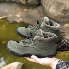 Bottes de randonnée pour hommes et femmes, chaussures de neige pieds nus, chaussures de travail décontractées pour l'extérieur, chaussures chaudes à fourrure pour hommes, bottines pour hommes, bottes de neige pour hommes