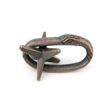 1入組蛇口逃生魔術拼圖,鋅合金解開孔明鎖魔術合金 - 銅色 - 查看 2