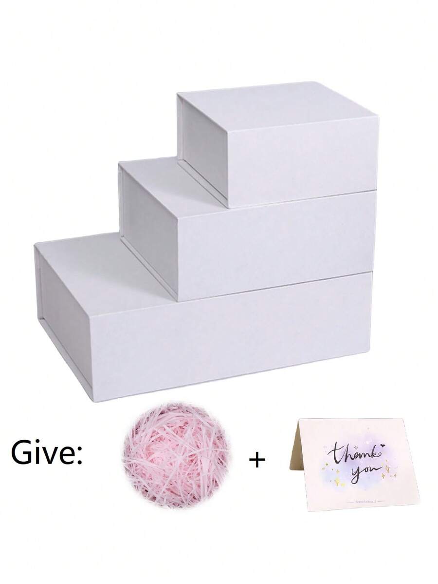 1個帶磁性封閉和禮品包裝緞帶的白色禮品盒,適用於感恩節、聖誕節、生日和婚禮派對裝飾!