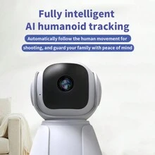 1入組200萬像素室內無線wifi智能ai人體偵測高清夜視ptz攝像頭,雲監控 - 白色 - 查看 9