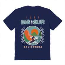 Country Parks Surf Big Sur Cali 1 Graphic Unisex Cotton Short-Sleeve T-Shirt - 藏蓝色 - 查看 3