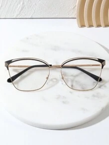 1 件金属变色眼镜，两用猫眼时尚装饰眼镜，户外和室内透明镜片 - 黑色 - 查看 3