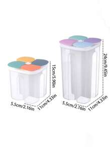 1pc Compartment Sealed Jar For Kitchen Plastic Noodle Storage Box Grain Container Moisture-Proof Storage Bottle Fridge Organizer With Random Color