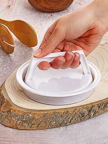 1pc Perfectly Sized Hamburger Patty Maker, Easy To Clean Barbecue Party Kitchen Tool - White - View 3