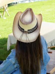 復古rodeo野牛仔帽 - 男女適用的西部牛仔帽 - 米色 - 查看 2