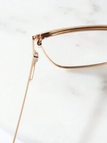 1 件金属变色眼镜，两用猫眼时尚装饰眼镜，户外和室内透明镜片 - 黑色 - 查看 6