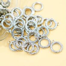 20入組合金金屬紋理質感圓形形狀個性化DIY首飾配件適用於項鍊,手環和其他工藝,適用於送禮朋友們或者戀人