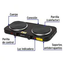 Disc Type Double Burner Electric Grill, Black - Black - View 1