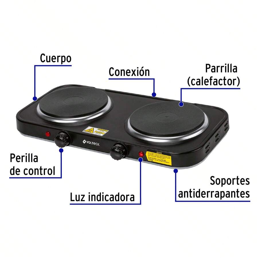 Disc Type Double Burner Electric Grill, Black - Black - View 1