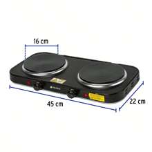 Disc Type Double Burner Electric Grill, Black - Black - View 2