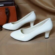 Zapatos De Moda De Colores Sólidos Para Mujeres - Blanco - Ver 2