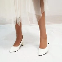 Zapatos De Moda De Colores Sólidos Para Mujeres - Blanco - Ver 8