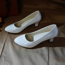 Zapatos De Moda De Colores Sólidos Para Mujeres - Blanco - Ver 6