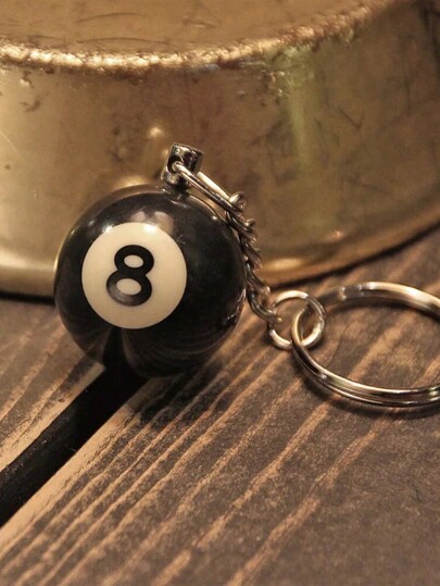 1pc Vintage Billiards Keychain Black 8 Ball Pool Creative Pendant Decoration Casual Souvenir Car Accessories Bag Charm School Cute Goth Y2k Christmas Gift Ideas Bag Accessories Lanyards With Id Holder Car Accessories Bag Charms