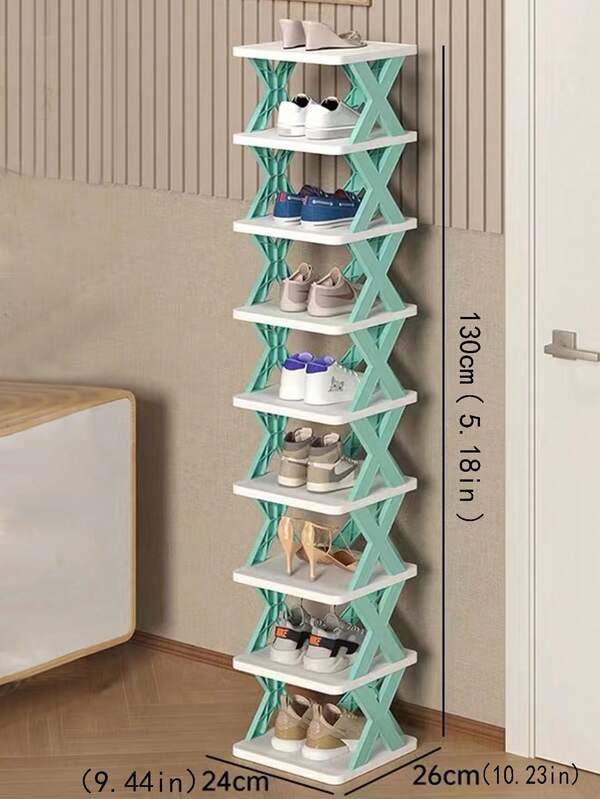 1 Pieza Estante Para Zapatos De 9 Niveles, Fácil De Montar, Azul Con