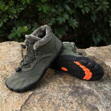 Bottes de randonnée pour hommes et femmes, chaussures de neige pieds nus, chaussures de travail décontractées pour l'extérieur, chaussures chaudes à fourrure pour hommes, bottines pour hommes, bottes de neige pour hommes