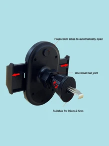 1入組黑色abs材質車用手機座,適用於插入風扇安裝的手機座