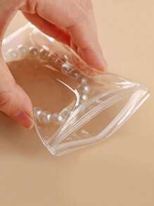 100 chiếc/30 chiếc Túi đựng đồ trang sức bằng nhựa PVC trong suốt, Túi đựng đồ trang sức, vòng cổ, khuyên tai, nhẫn, túi bảo vệ chống oxy hóa kín khí khi đi du lịch, Túi đựng đồ trang sức - Trong sáng - Xem 6