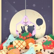 Máquina captura de muñecos, mini máquina de muñecos, juego para niños regalos, recargable y funciona con pilas - Morado - Ver 2