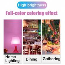 Foco Led Rgb De Música Blanco Con Control Remoto, Infinitamente Regulable Para Luz Ambiente, Cabezal De Lámpara E27 Ca 220v - Verde militar - Ver 5