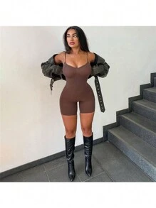 Bộ đồ liền thân dành cho nữ - màu nâu - Xem 1