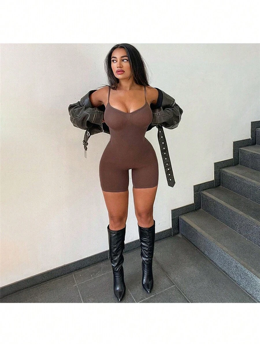 Bộ đồ liền thân dành cho nữ - màu nâu - Xem 1