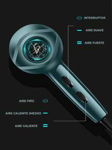 Secadora de Cabello Profesional con Difusor Aire Caliente y Frío de 2400W con Tecnología de Iones Secador de Pelo - Multicolor - Ver 4