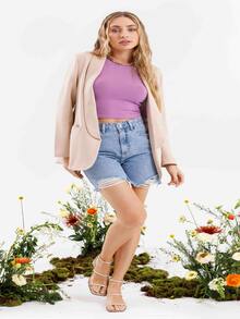 Women Denim Shorts - Màu xanh lam - Xem 1