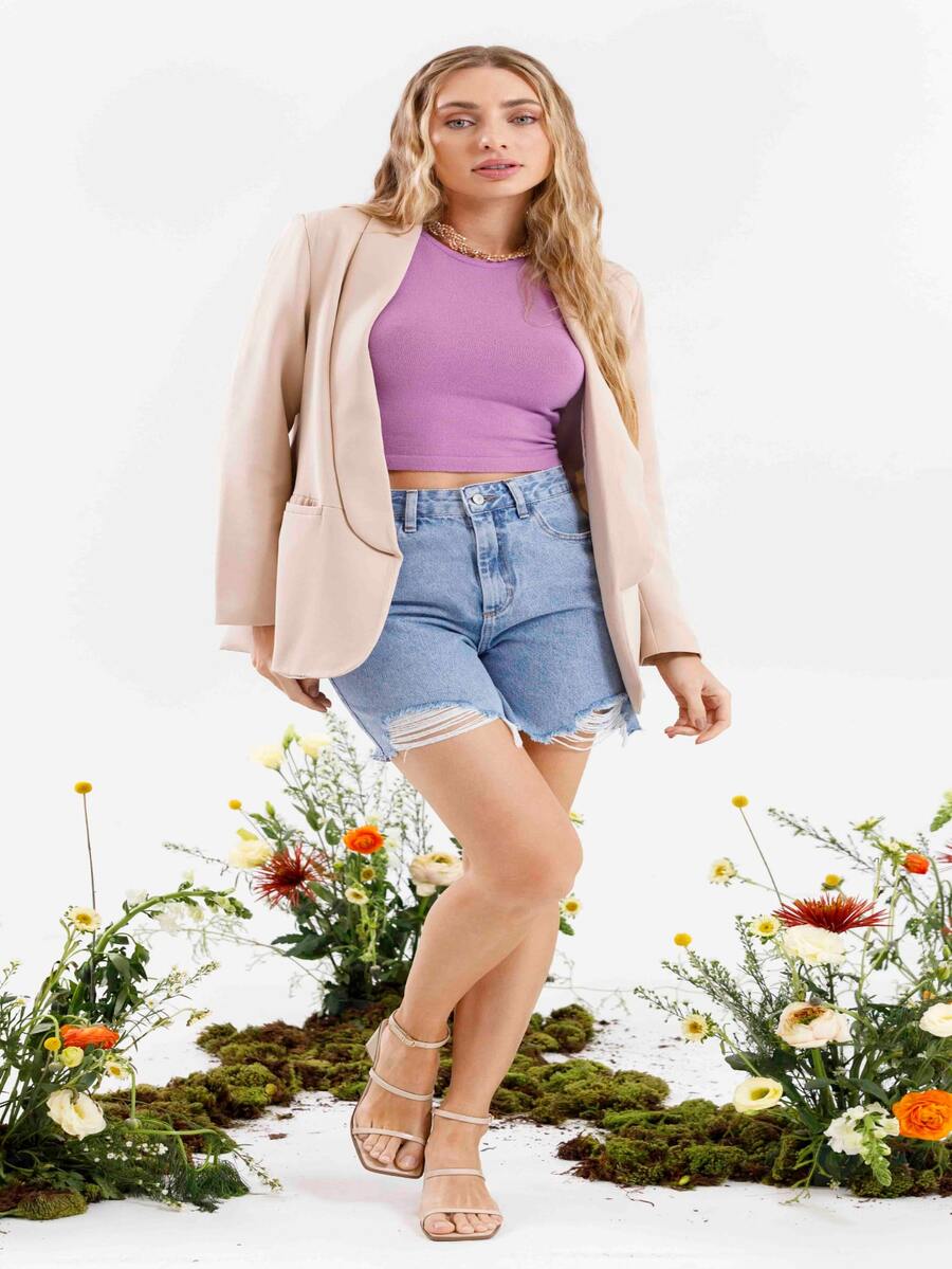 Women Denim Shorts - Màu xanh lam - Xem 1