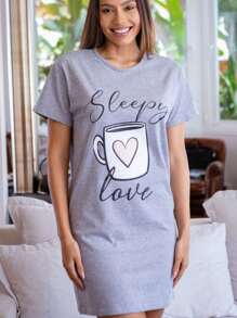 Women Nightgowns & Sleepshirts - Grey - View 4