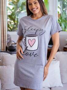 Women Nightgowns & Sleepshirts - Grey - View 5