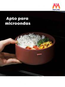 Lonchera Térmica 930 ml Topper contenedor de alimentos 2 niveles estilo japonés + ¡Regalo! - Rosa - Ver 7