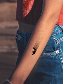 1 Miếng Không thấm nước & Chống mồ hôi Hình xăm dán tạm thời Với Vật liệu PVC Và Hình Mandala , Thích hợp Đối với Đúng mốt Sử dụng hàng ngày - màu đen - Xem 4