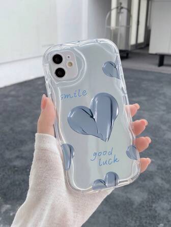 1pc Mud-Gray Heart-Shaped Silicone Bracelet And Phone Case With Creamy Texture And Bead Decoration, Compatible With IPhone/ Compatible With Samsung/ Compatible With Xiaomi/ Compatible With Redmi/ Compatible With Infinix/ Compatible With OPPO/ Compatible With VIVO/ Compatible With Realme Waterproof Shockproof Anti-Fall Scratch Resistant