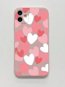 1個充滿粉紅和白色愛心的淺粉色材質手機殼,適用於iphone / Samsung / Redmi / Xiaomi / Vivo / Oppo