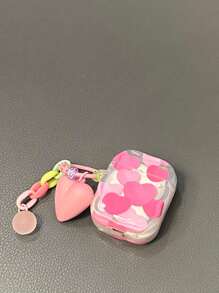 1pc Pink Heart Shaped Protective Case Compatible With Apple Wireless Airpods Pro/1st/2nd/3rd Gen - Pink - View 3