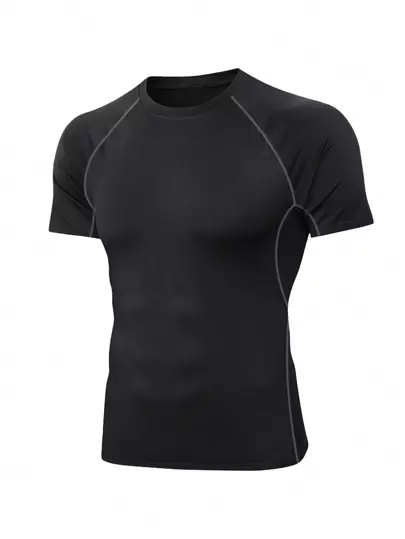 Boyfriend Style Men's Sports Tight Short Sleeve T-Shirt Gym Clothes Boyfriend Style Men Basic T Shirt,Boyfriend Style Men Compression Top