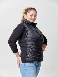 chaleco mujer tallas plus - Negro - Ver 3
