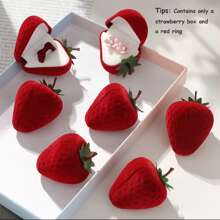 1 Set Storage box Surprise gift Romantic strawberry ring box Confession proposal Earrings Necklace box Girly heart Mini