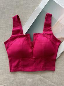 Women Tops - 玫紅色 - 查看 1