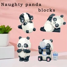 630入組建築模組玩具,中國國家的寶藏系列淘氣貓熊手指模型,教育性益智玩具適用於感恩節,聖誕,新年禮品